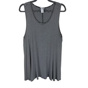 Poetry Black White Striped Short Lightweight Stretchy Soft Summer Tank Dress XL